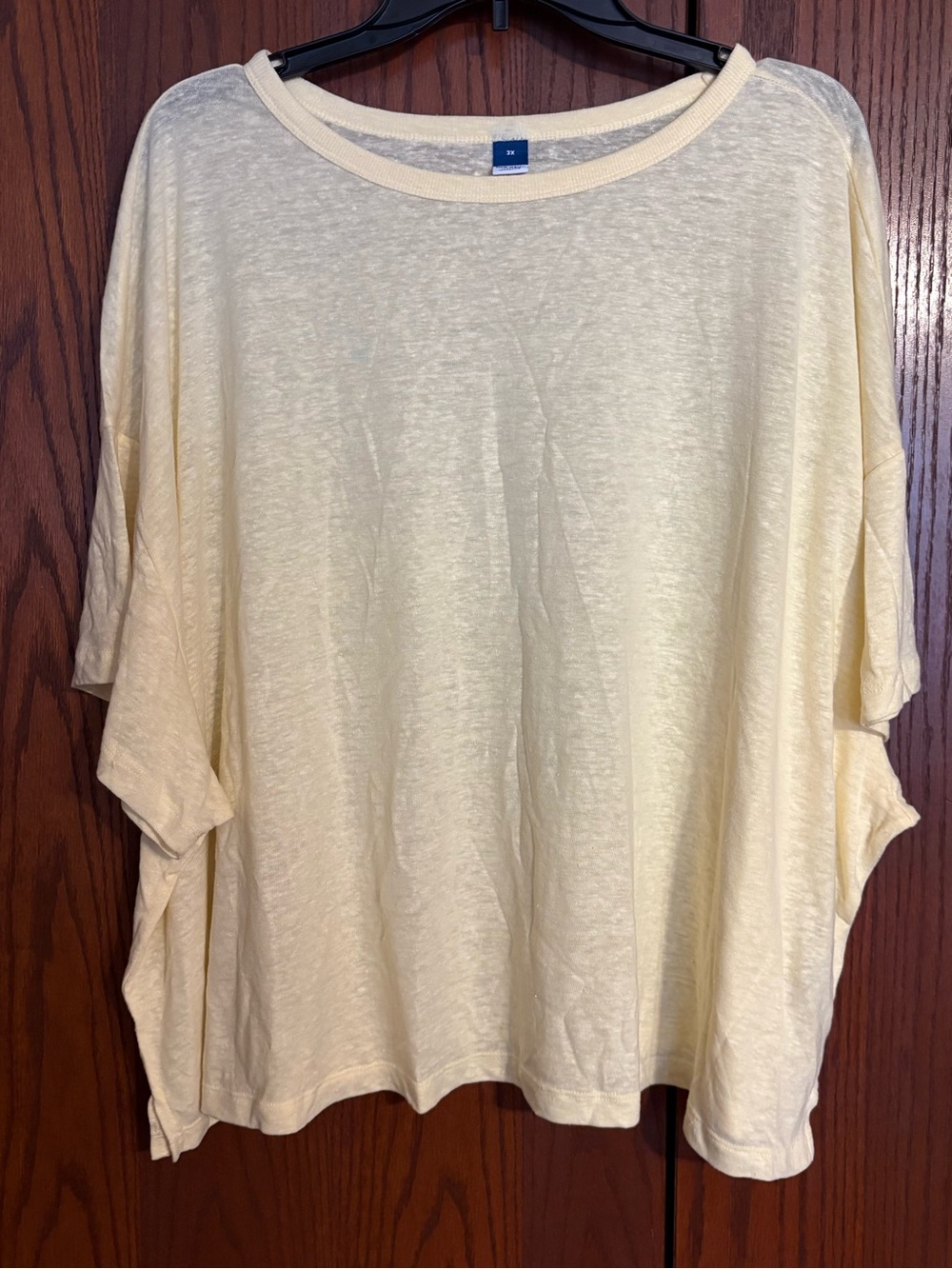 Old Navy Pale Yellow Relaxed Short-Sleeve Top